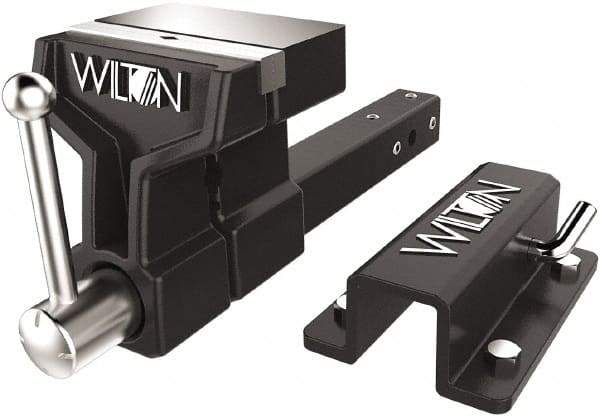 Wilton - 6" Jaw Width x 5-3/4" Jaw Opening Capacity, 5" Throat Depth, Bench & Pipe Combination Vise - 3/4 to 3" Pipe Capacity, Stationary Base, Bolt Down Attachment, Ductile Iron - Best Tool & Supply