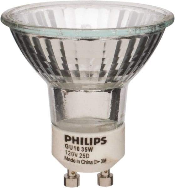 Philips - 35 Watt Halogen Commercial/Industrial 2 Pin Lamp - 2,750°K Color Temp, 265 Lumens, 120 Volts, Dimmable, Twistline, 3,000 hr Avg Life - Best Tool & Supply