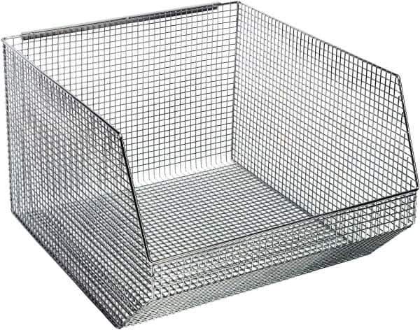 Quantum Storage - 175 Lb. Load Capacity, 18-1/2" Deep, Chrome Hopper Stacking Bin - 11-1/8" High x 17-1/8" Wide x 18-1/2" Long - Best Tool & Supply