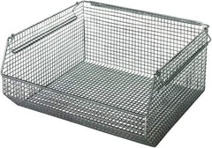 Quantum Storage - 175 Lb. Load Capacity, 14-1/2" Deep, Chrome Hopper Stacking Bin - 7" High x 16-1/4" Wide x 14-1/2" Long - Best Tool & Supply