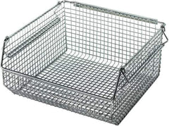 Quantum Storage - 175 Lb. Load Capacity, 10-3/4" Deep, Chrome Hopper Stacking Bin - 5" High x 11" Wide x 10-3/4" Long - Best Tool & Supply