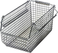 Quantum Storage - 175 Lb. Load Capacity, 10-3/4" Deep, Chrome Hopper Stacking Bin - 5" High x 5-1/2" Wide x 10-3/4" Long - Best Tool & Supply