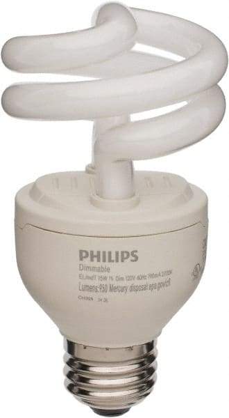 Philips - 14 Watt Fluorescent Residential/Office Medium Screw Lamp - 2,700°K Color Temp, 950 Lumens, 120 Volts, EL/mDT, 10,000 hr Avg Life - Best Tool & Supply