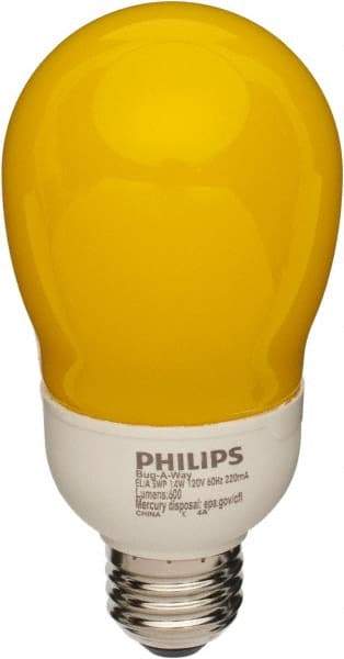 Philips - 14 Watt Fluorescent Residential/Office Medium Screw Lamp - 2,700°K Color Temp, 600 Lumens, 120 Volts, A19, 8,000 hr Avg Life - Best Tool & Supply