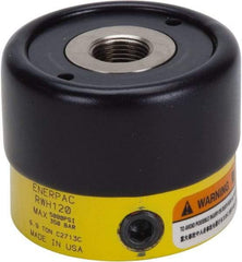 Enerpac - 6.9 Ton, 0.32" Stroke, 0.86 Cu In Oil Capacity, Portable Hydraulic Hollow Hole Cylinder - 2.76 Sq In Effective Area, 2.22" Lowered Ht., 2.54" Max Ht., 1.375" Plunger Rod Diam, 5,000 Max psi - Best Tool & Supply