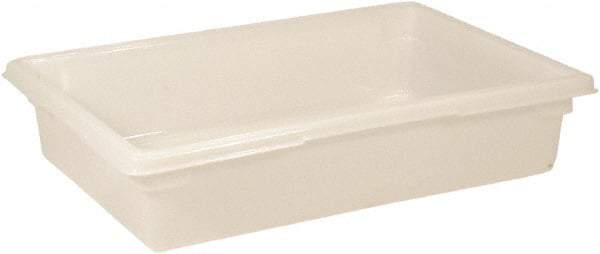 Rubbermaid - Rectangular, White Polyethylene Food Tote Box - 6" High x 18" Wide x 26" Long, with Snap-On Lid - Best Tool & Supply