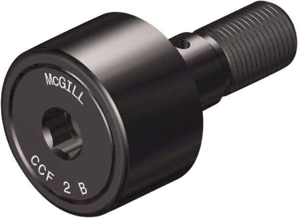 McGill - 1-1/4" Roller Diam x 3/4" Width, 1/2" Stud Diam x 1-1/4" Length, Crowned Sealed Stud Cam Follower with Hex - Steel, 5/8" Thread Length, 1/2-20 Thread, 2.03" OAL, 3,930 Lb Dynamic Cap, 4,250 Lb Static Cap - Best Tool & Supply