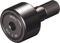 McGill - 2-1/2" Roller Diam x 1-1/4" Width, 1" Stud Diam x 2-1/4" Length, Sealed Self Lubricating Stud Cam Follower with Nonmetallic Bushing and Hex - Steel, 1-1/4" Thread Length, 1-14 Thread, 3.78" OAL - Best Tool & Supply