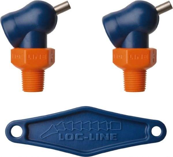 Loc-Line - 1/8" Hose Inside Diam, High-Pressure Coolant Hose Nozzle - NPT, for Use with Loc-Line Modular Hose System, 2 Pieces - Best Tool & Supply