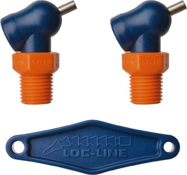 Loc-Line - 1/4" Hose Inside Diam, High-Pressure Coolant Hose Nozzle - NPT, for Use with Loc-Line Modular Hose System, 2 Pieces - Best Tool & Supply