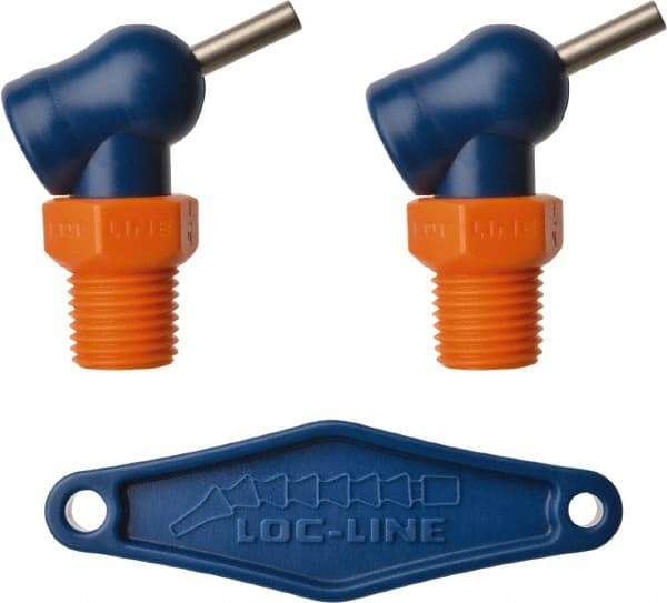 Loc-Line - 1/4" Hose Inside Diam, High-Pressure Coolant Hose Nozzle - NPT, for Use with Loc-Line Modular Hose System, 2 Pieces - Best Tool & Supply