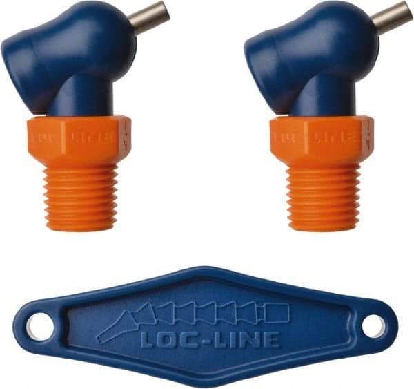 Loc-Line - 1/4" Hose Inside Diam x 1/16" Nozzle Diam, High-Pressure Coolant Hose Nozzle - NPT, for Use with Loc-Line Modular Hose System, 2 Pieces - Best Tool & Supply