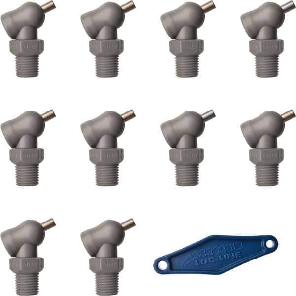 Loc-Line - 1/4" Hose Inside Diam x 5/32" Nozzle Diam, High-Pressure Coolant Hose Nozzle - NPT, for Use with Loc-Line Modular Hose System, 10 Pieces - Best Tool & Supply