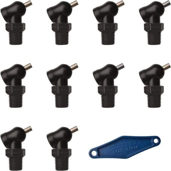 Loc-Line - 1/4" Hose Inside Diam x 5/32" Nozzle Diam, High-Pressure Coolant Hose Nozzle - NPT, for Use with Loc-Line Modular Hose System, 10 Pieces - Best Tool & Supply