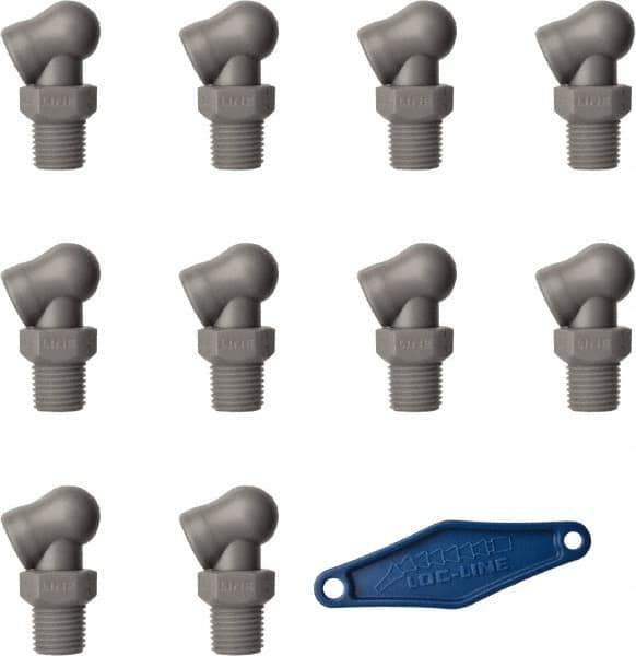 Loc-Line - 1/4" Hose Inside Diam, High-Pressure Coolant Hose Nozzle - NPT, for Use with Loc-Line Modular Hose System, 10 Pieces - Best Tool & Supply