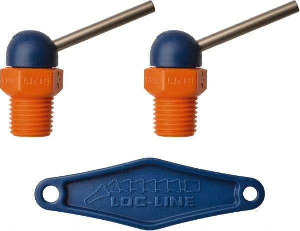 Loc-Line - 1/4" Hose Inside Diam x 1/16" Nozzle Diam, High-Pressure Coolant Hose Nozzle - NPT, for Use with Loc-Line Modular Hose System, 2 Pieces - Best Tool & Supply