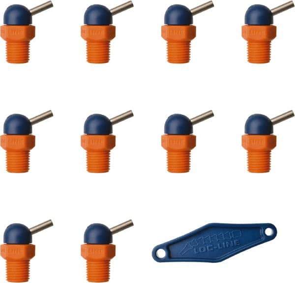 Loc-Line - 1/4" Hose Inside Diam, High-Pressure Coolant Hose Nozzle - NPT, for Use with Loc-Line Modular Hose System, 10 Pieces - Best Tool & Supply