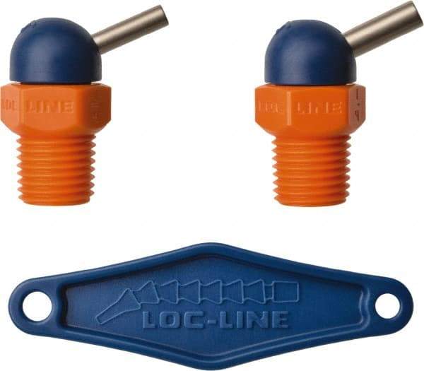 Loc-Line - 1/4" Hose Inside Diam, High-Pressure Coolant Hose Nozzle - NPT, for Use with Loc-Line Modular Hose System, 2 Pieces - Best Tool & Supply