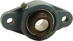 Tritan - 1-1/4" ID, 6.34" OAL x 2.01" OAH 2-Bolt Flange - 3,440 Lb Static Cap, 5,778 Lb Dyn Cap, 5.12" Btw Mnt Hole Ctrs, 0.74" Base-to-Ctr Ht, Cast Iron/Steel - Best Tool & Supply