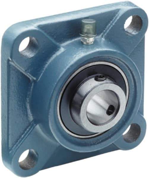 Tritan - 1-3/16" ID, 4-1/4" OAL x 1.58" OAH 4-Bolt Flange - 2,540 Lb Static Cap, 4,384 Lb Dyn Cap, 3.27" Btw Mnt Hole Ctrs, 0.71" Base-to-Ctr Ht, Cast Iron/Steel - Best Tool & Supply