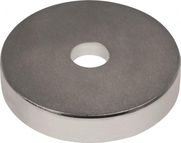 Mag-Mate - 1" Long x 1" Diam x 1/8" High, 1 Mounting Hole, 20 Poles, Ring Neodymium Rare Earth Holding Magnet - 16.6 Lb Average & 33.2 Lb Max Pull Force, 0.19 Mounting Hole, Through Hole Style, 180°F Max Operating Temp - Best Tool & Supply