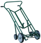4-Wheel Drum Truck - 1000 lb Cacity - Rear wheel assembly - 10" Solid Ruber wheels - Front and 6" Mold on rubwer wheels - back - Handles drums from 23 to 44" high - Best Tool & Supply