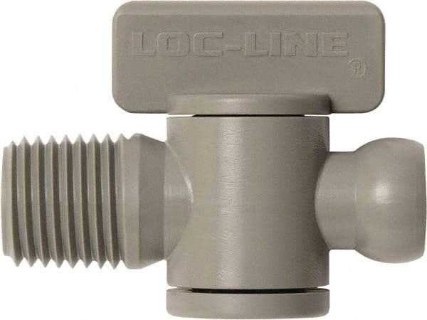 Loc-Line - 10 Piece, 1/4" ID Coolant Hose Male NPT Valve - Male to Female Connection, Acetal Copolymer Body, NPT, Use with Loc-Line Modular Hose Systems - Best Tool & Supply