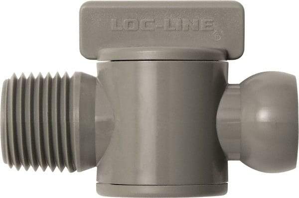 Loc-Line - 10 Piece, 1/2" ID Coolant Hose Male NPT Valve - Male to Female Connection, Acetal Copolymer Body, NPT, Use with Loc-Line Modular Hose Systems - Best Tool & Supply