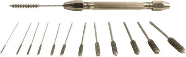 Brush Research Mfg. - 12 Piece, 1" Diam, Power Tube Brush Set - Stainless Steel Fill - Best Tool & Supply