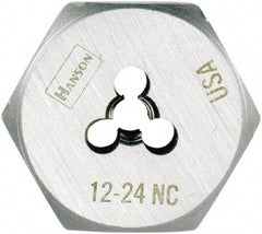 Irwin - 1/4-28 Thread, 1" Hex, Right Hand Thread, Hex Rethreading Die - Carbon Steel - Exact Industrial Supply