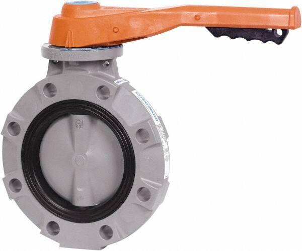 Hayward - 4" Pipe, Wafer Butterfly Valve - Lever Handle, ASTM D1784 Cell Class 23447 CPVC Body, FPM Seat, 150 WOG, CPVC Disc, Stainless Steel Stem - Best Tool & Supply