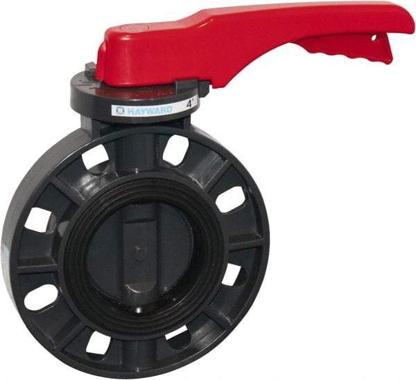 Hayward - 2" Pipe, Wafer Butterfly Valve - Lever Handle, ASTM D1784 Cell Class 12454 PVC Body, EPDM Seat, 150 WOG, PVC Disc, Stainless Steel Stem - Best Tool & Supply