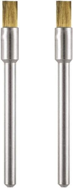 Dremel - 1/8" Brush Diam, Flat Faced, End Brush - 1/8" Diam Steel Shank, 15,000 Max RPM - Best Tool & Supply