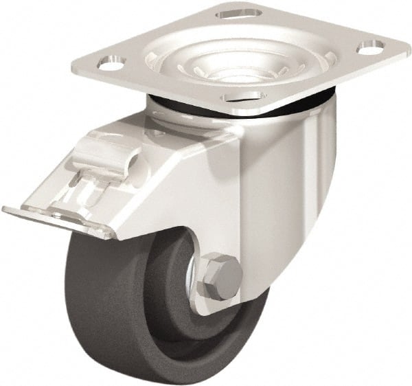 Swivel Top Plate Caster: Nylon, 4″ Wheel Dia, 1-7/16″ Wheel Width, 770 lb Capacity, 5-1/8″ OAH Nylon, 770 Lb Capacity, Ball Bearing, 4 x 4-1/2″ Plate