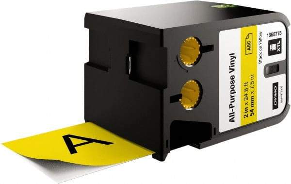 Dymo - 2" Wide x 276" Long, Black on Yellow Vinyl Cartridge - For DYMO XTL Printer 1868815 - Best Tool & Supply