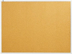 Quartet - 48" Wide x 36" High Open Cork Bulletin Board - Natural Cork over Fiberboard, Aluminum Frame - Best Tool & Supply