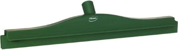 Vikan - 20" Rubber Blade Floor Squeegee - Double Edge, Green, Plastic Holder - Best Tool & Supply