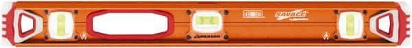 SAVAGE by SWANSON - Magnetic 24" Long 3 Vial I-Beam Level - Aluminum, Orange - Best Tool & Supply