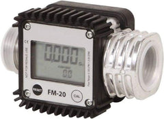 PRO-LUBE - 1" NPT Port Electronic Digital Flowmeter & Totalizer - 300 Max psi, 1.3 to 32 GPM, Aluminum - Best Tool & Supply