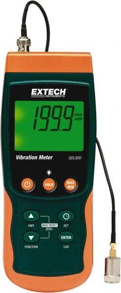 Extech - 10Hz to 1kHz (mm), LCD Vibration Meter Datalogger - 6 AA Batteries - Best Tool & Supply