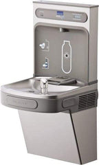 ELKAY - 8 GPH Cooling Capacity Barrier Free Wall Mounted Water Cooler & Fountain - Bottle Filling, 20 to 105 psi, 0.20 hp, Stainless Steel - Best Tool & Supply