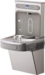 ELKAY - 8 GPH Cooling Capacity Barrier Free Wall Mounted Water Cooler & Fountain - Bottle Filling, 20 to 105 psi, 0.20 hp, Stainless Steel - Best Tool & Supply