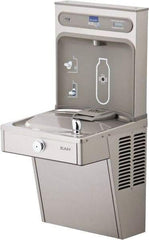 ELKAY - 8 GPH Cooling Capacity Barrier Free Wall Mounted Water Cooler & Fountain - Bottle Filling, 20 to 105 psi, 0.20 hp, Stainless Steel - Best Tool & Supply