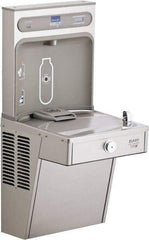 ELKAY - 8 GPH Cooling Capacity Barrier Free Wall Mounted Water Cooler & Fountain - Bottle Filling, 20 to 105 psi, 0.20 hp, Stainless Steel - Best Tool & Supply