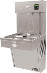 ELKAY - 8 GPH Cooling Capacity Barrier Free Wall Mounted Water Cooler & Fountain - Bottle Filling, 20 to 105 psi, 0.20 hp, Stainless Steel - Best Tool & Supply