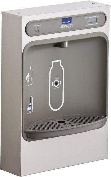 ELKAY - 8 GPH Cooling Capacity Surface Mount Water Cooler & Fountain - Bottle Filling, 20 to 105 psi, 0.20 hp, Stainless Steel - Best Tool & Supply