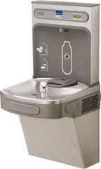 ELKAY - 8 GPH Cooling Capacity Barrier Free Wall Mounted Water Cooler & Fountain - Bottle Filling, 20 to 105 psi, 0.20 hp, Stainless Steel - Best Tool & Supply