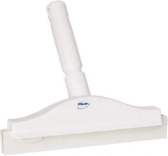 Vikan - 10" Rubber Blade Floor Squeegee - Double Edge, White, Plastic Holder - Best Tool & Supply