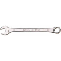 Combination Wrench: 6-1/2'' OAL, Stainless Steel, Polished Finish