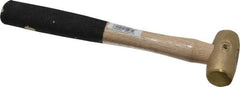 American Hammer - 1/2 Lb Head 1" Face Brass Head Hammer - 10" OAL, Wood Handle - Best Tool & Supply